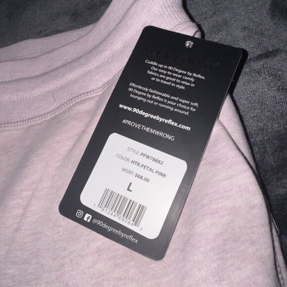 Women's 90 Degree By Reflex Joggers Petal Pink Brushed Knit Joggers NEW - Picture 3 of 9